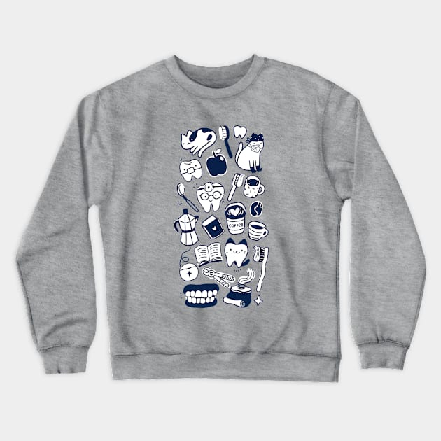 For dentist who loves cats, books and coffee Crewneck Sweatshirt by kostolom3000